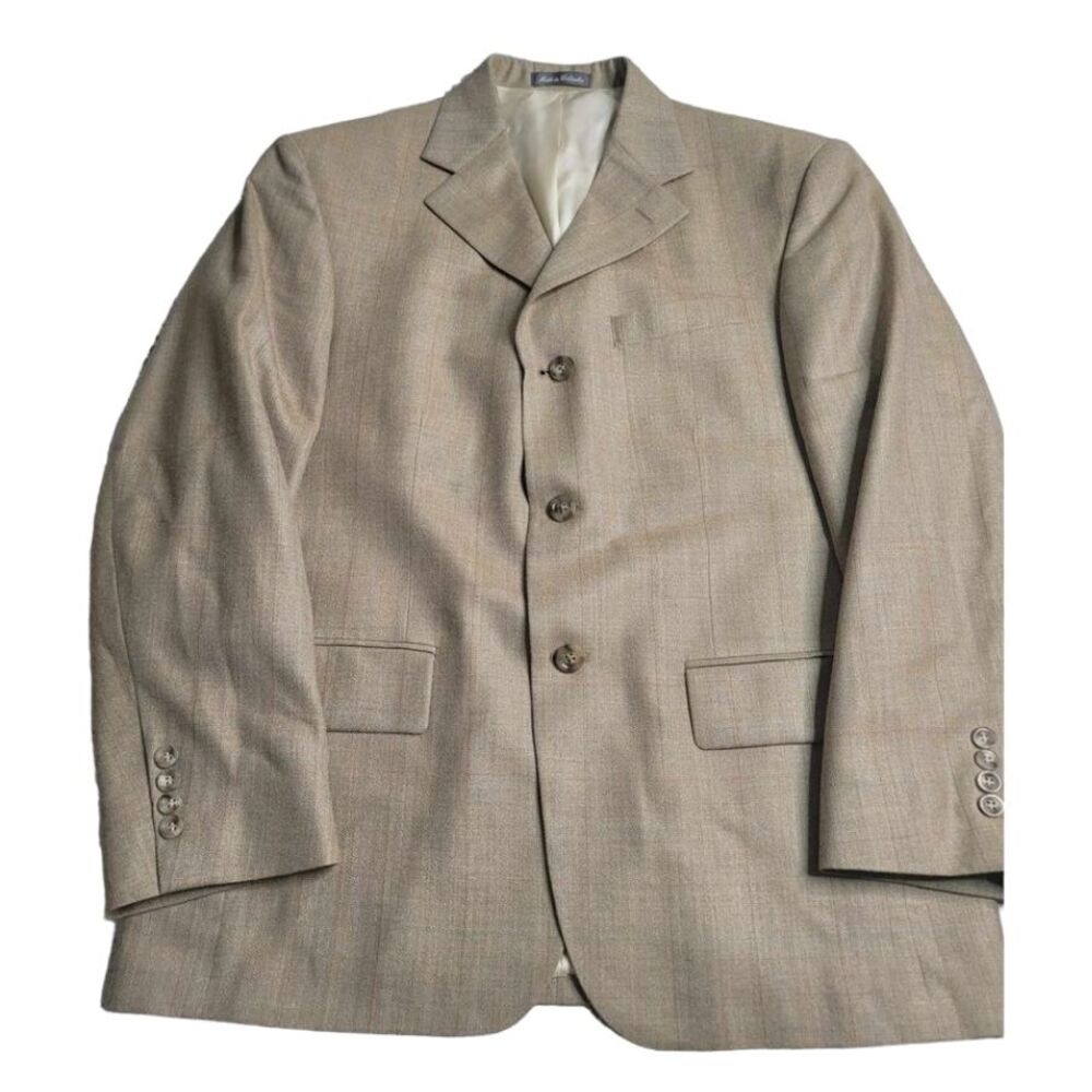 Oscar De La Renta Tan Silk/Wool Sports Coat Men's 40S